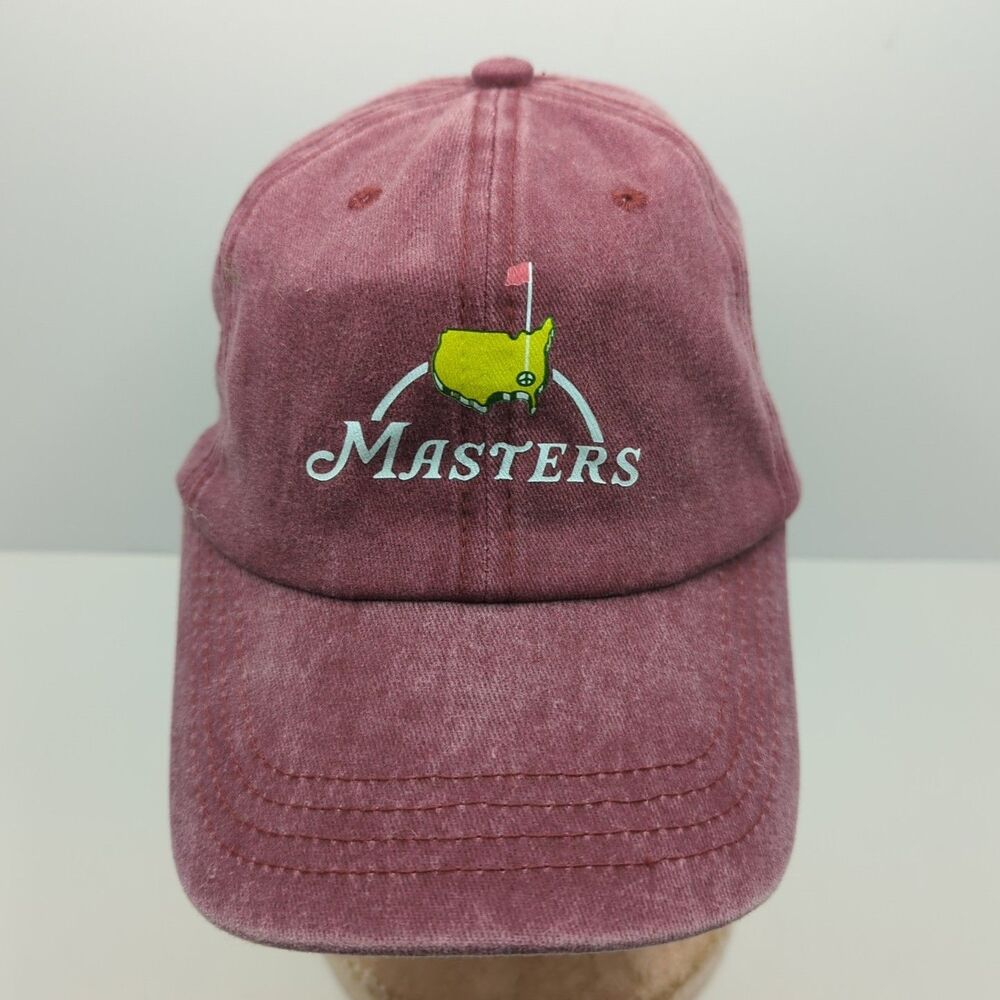 Augusta Masters Golf Hat Strapback Cap Adjustable Cotton Dad Style Faded Red PGA